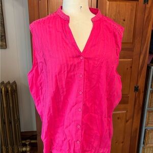 Grand & Greene Pink Sleeveless Ribbed Top